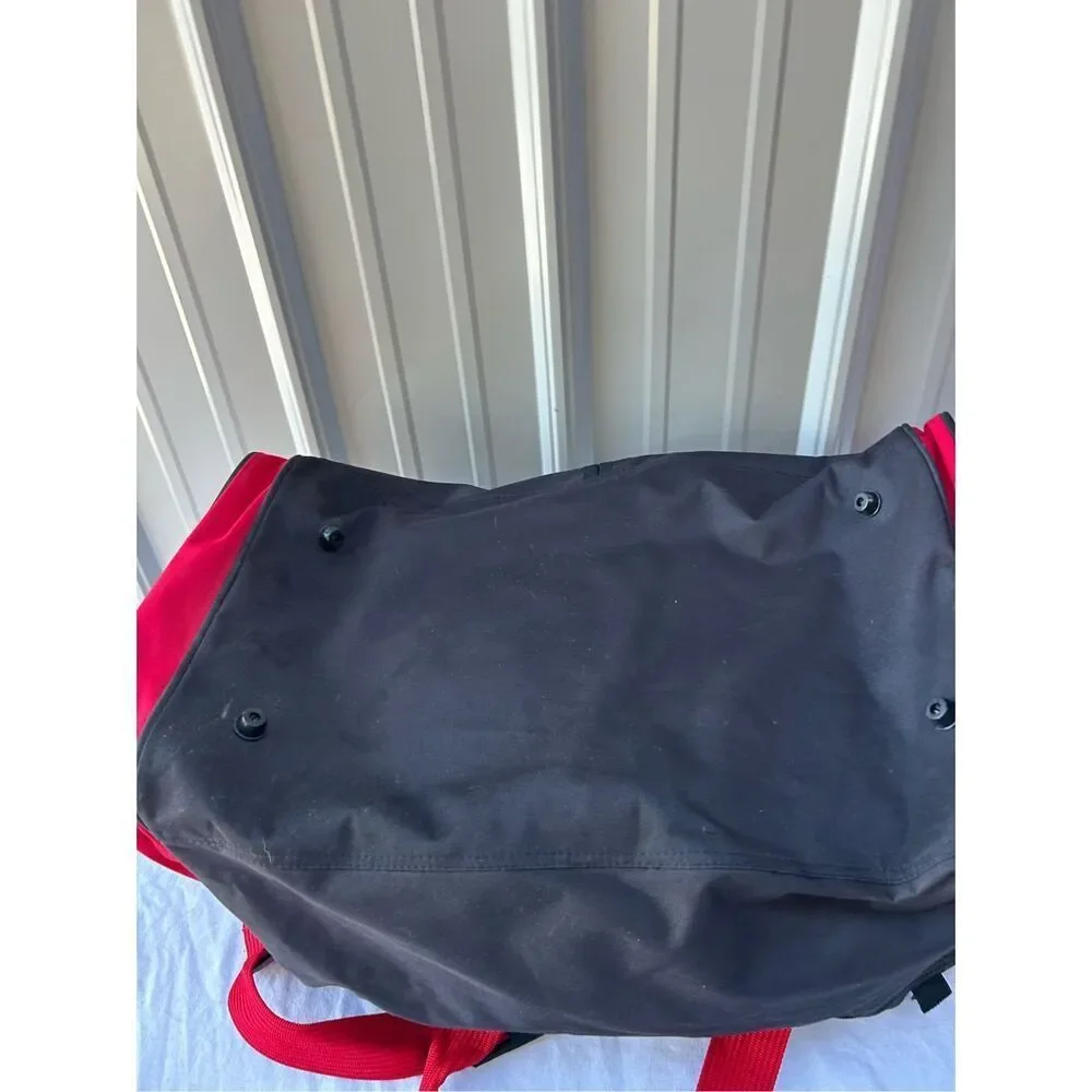 Budweiser duffle tote bag‎ black red 23x12x14 adj strap